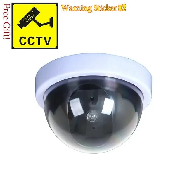 Red Flashing LED Dummy CCTV Camera for Home & Office dome-white by HitMyNeed