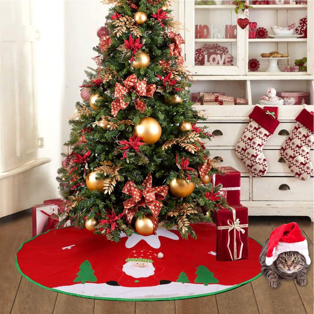 Red Green Santa Christmas Tree Skirt 90cm by HitMyNeed