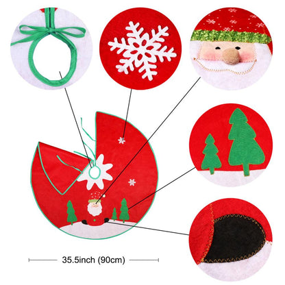 Red Green Santa Christmas Tree Skirt 90cm by HitMyNeed