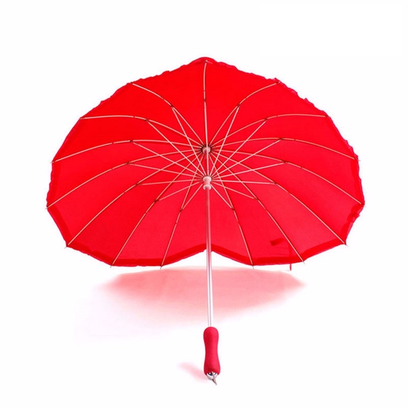 Red Heart-Shaped Umbrella for Photoshoots & Events by HitMyNeed
