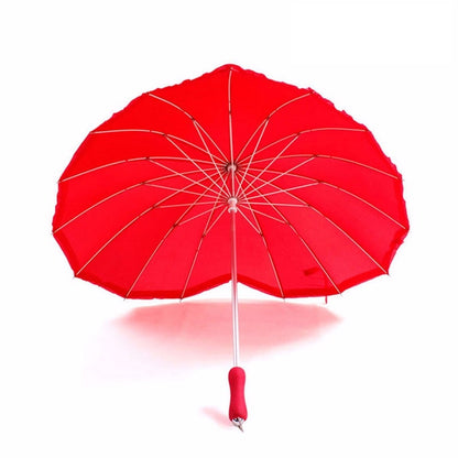 Red Heart-Shaped Umbrella for Photoshoots & Events by HitMyNeed