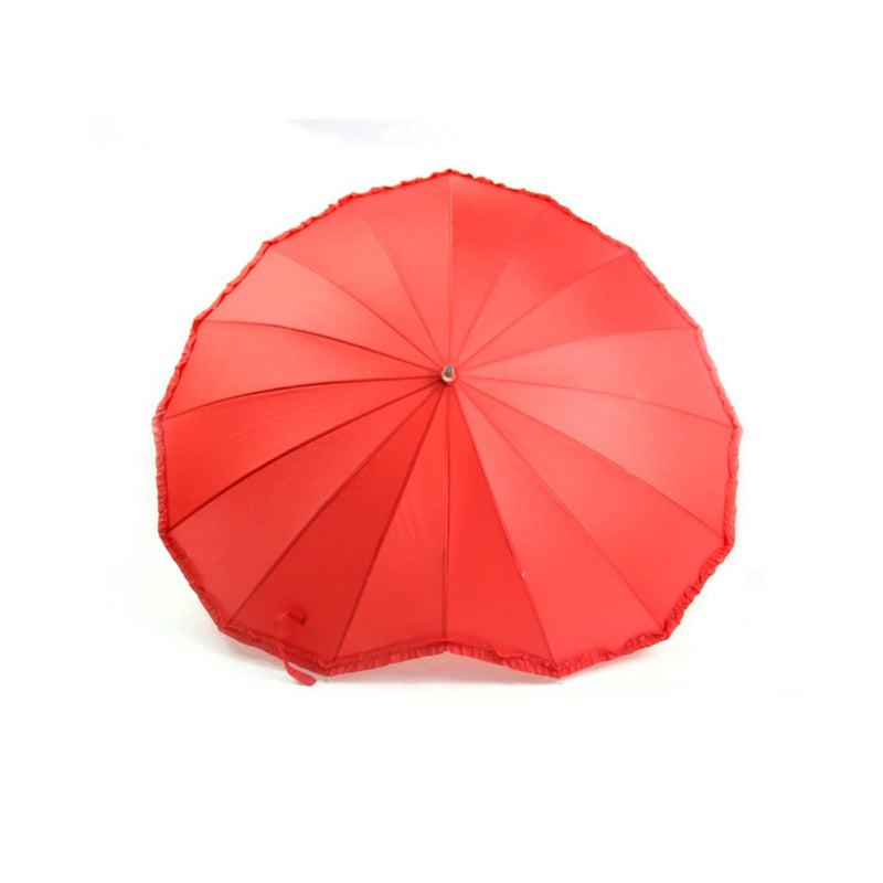 Red Heart-Shaped Umbrella for Photoshoots & Events by HitMyNeed