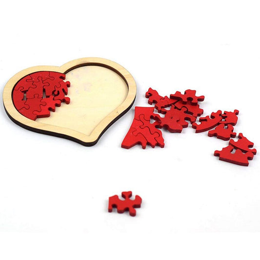 Red Heart Wooden Jigsaw Puzzle for Kids & Gifts by HitMyNeed