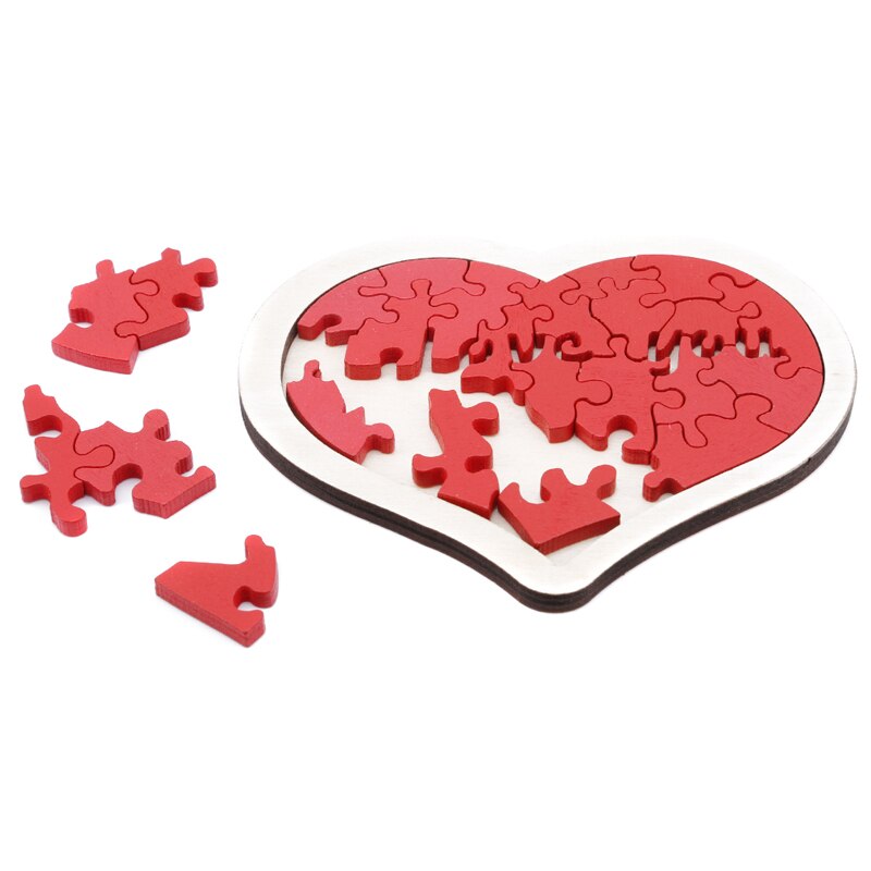 Red Heart Wooden Jigsaw Puzzle for Kids & Gifts by HitMyNeed