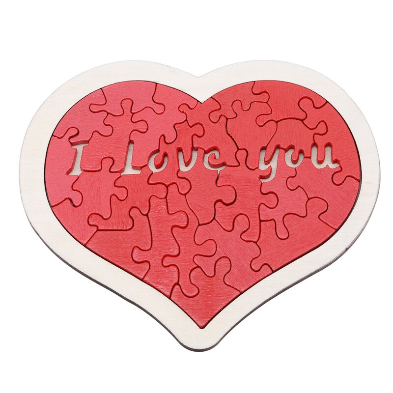 Red Heart Wooden Jigsaw Puzzle for Kids & Gifts by HitMyNeed