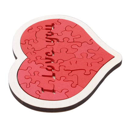 Red Heart Wooden Jigsaw Puzzle for Kids & Gifts by HitMyNeed