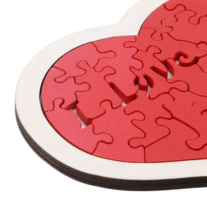 Red Heart Wooden Jigsaw Puzzle for Kids & Gifts by HitMyNeed