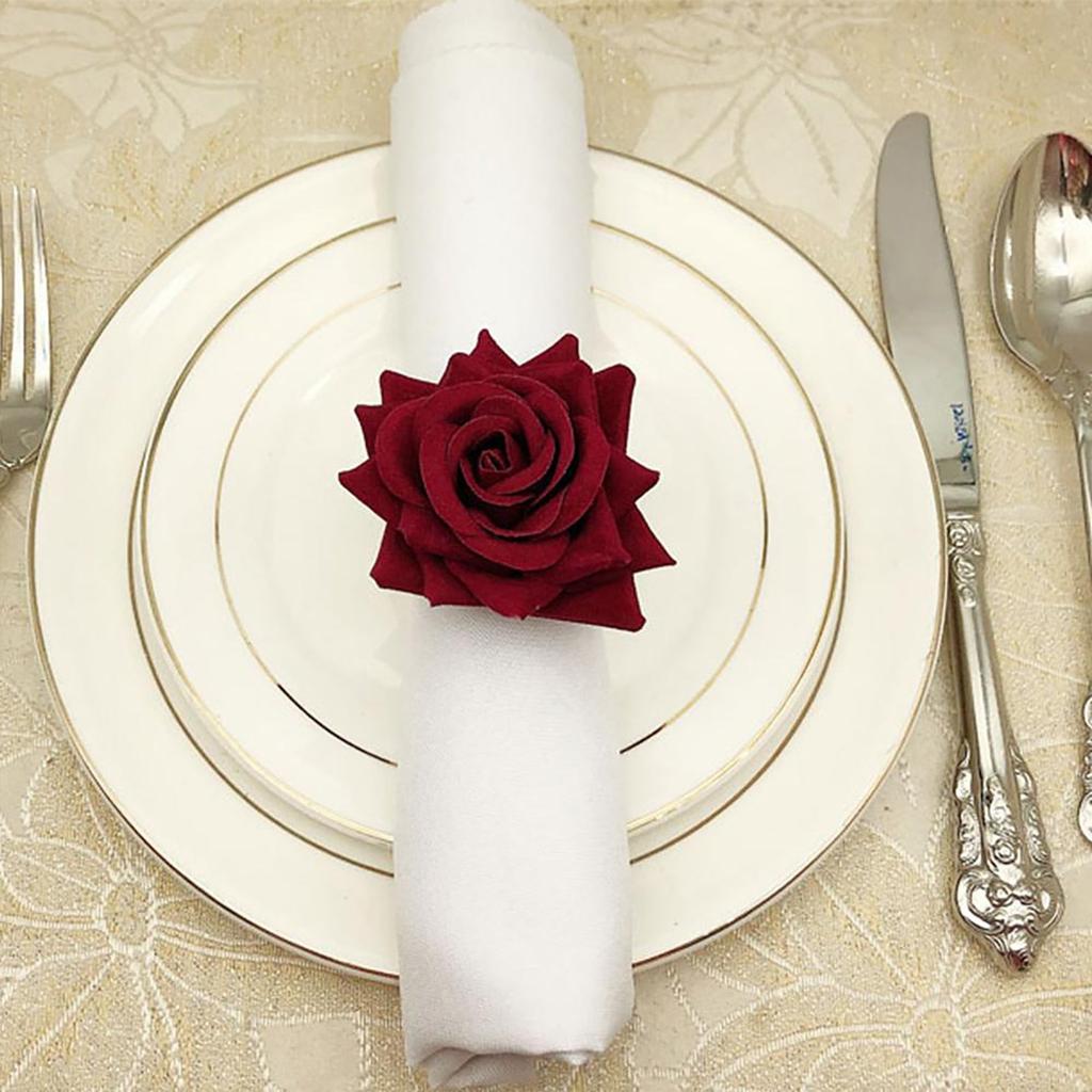 Red Rose Napkin Rings Set of 6 by HitMyNeed
