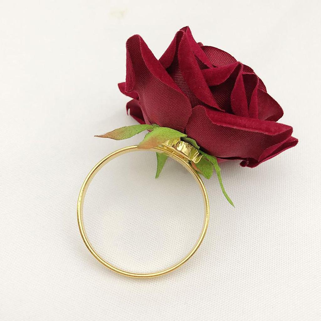 Red Rose Napkin Rings Set of 6 by HitMyNeed