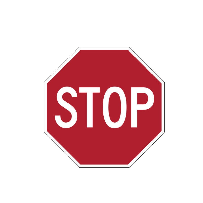 Red Stop Sign PVC Sticker, Self-Adhesive 11.2 cm by HitMyNeed