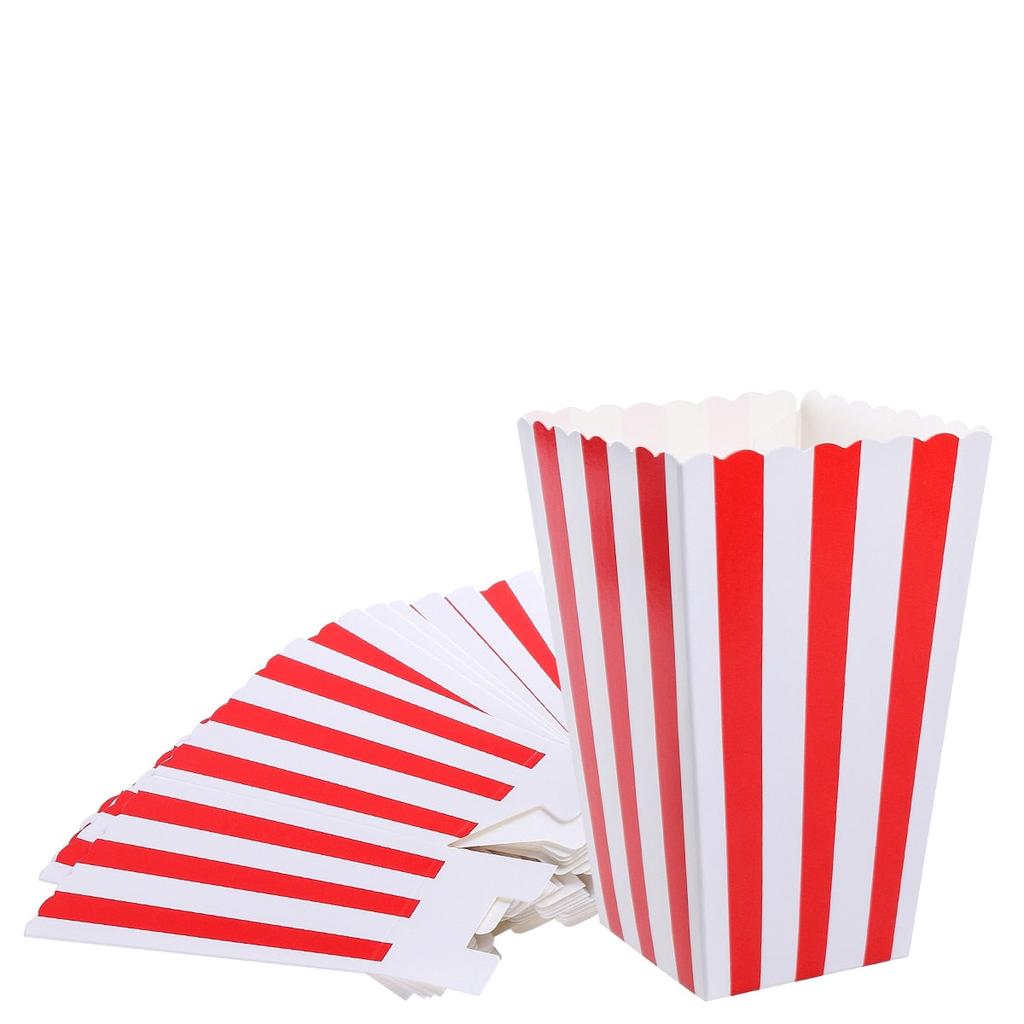 Red Stripe Popcorn Paper Boxes (24 Pack) by HitMyNeed