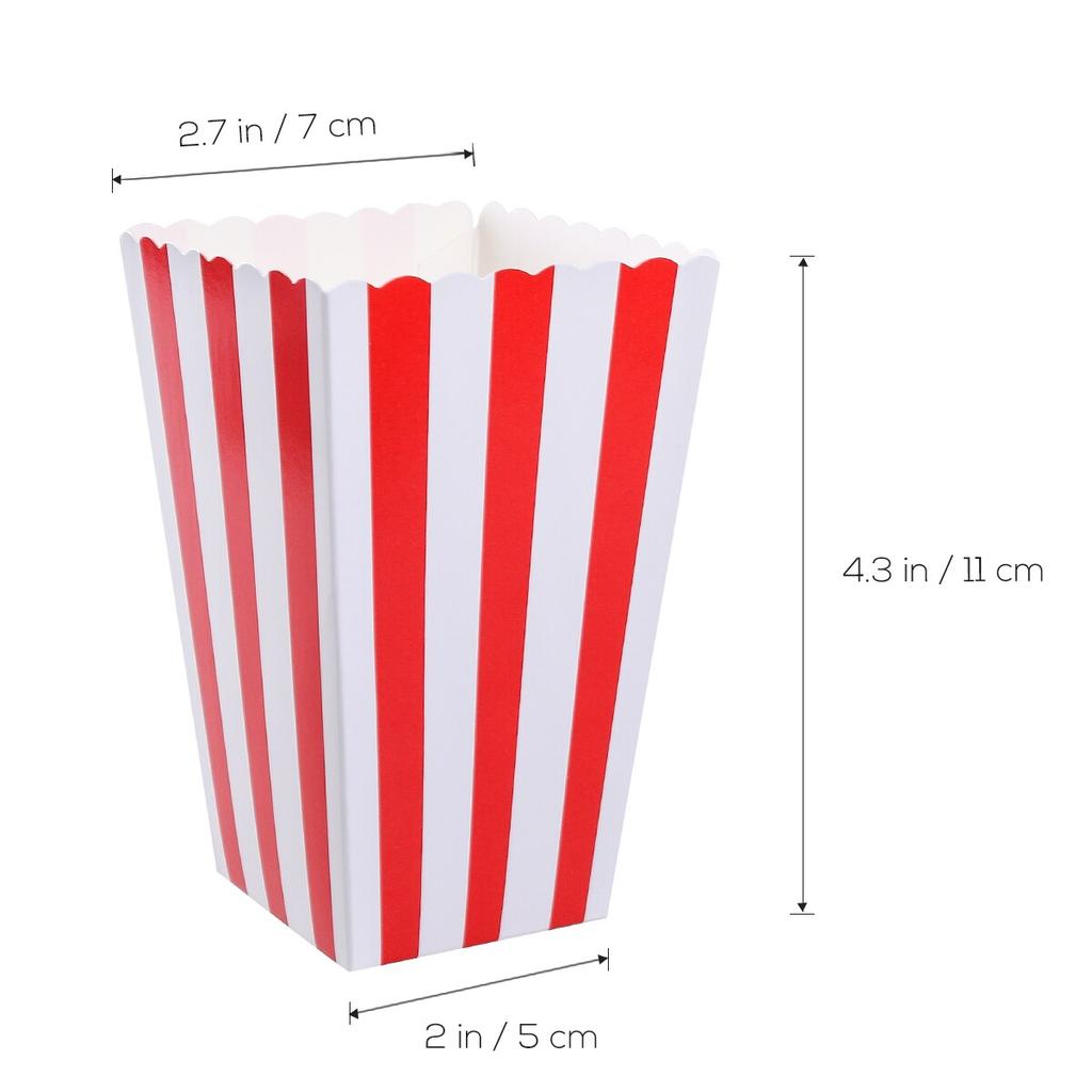 Red Stripe Popcorn Paper Boxes (24 Pack) by HitMyNeed