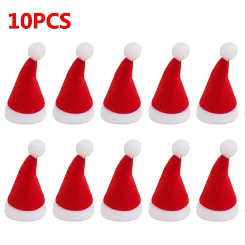 Red Velvet Mini Santa Hats for Crafts & Décor 10pcs by HitMyNeed