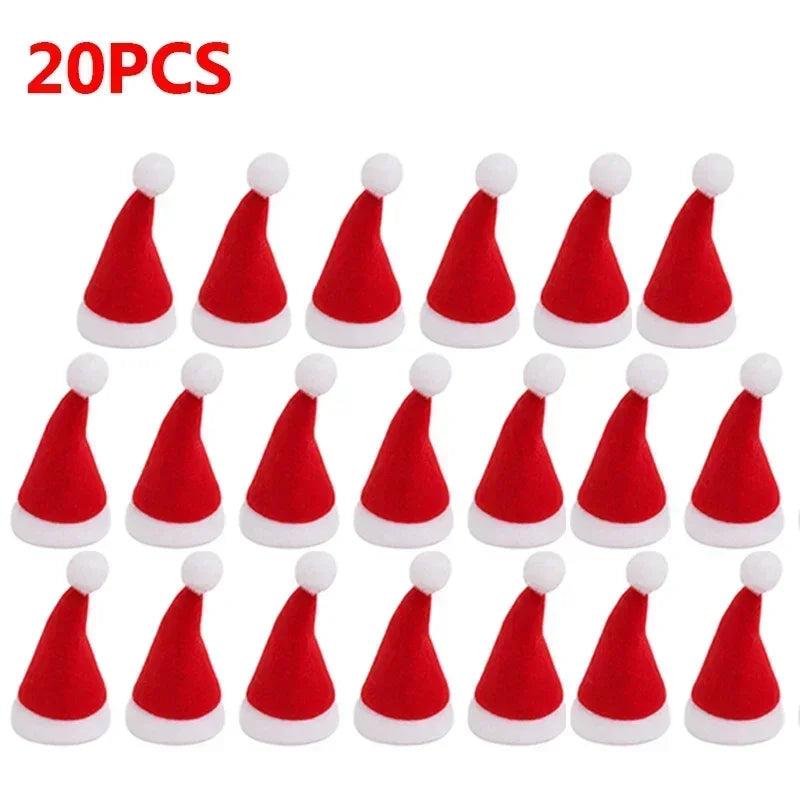 Red Velvet Mini Santa Hats for Crafts & Décor 20pcs by HitMyNeed