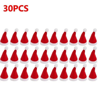 Red Velvet Mini Santa Hats for Crafts & Décor 30pcs by HitMyNeed