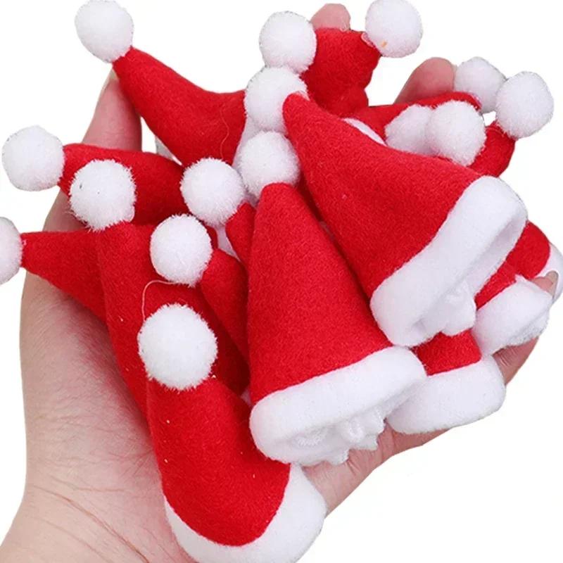 Red Velvet Mini Santa Hats for Crafts & Décor by HitMyNeed