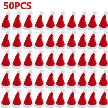 Red Velvet Mini Santa Hats for Crafts & Décor 50pcs by HitMyNeed
