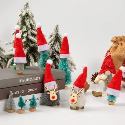 Red Velvet Mini Santa Hats for Crafts & Décor by HitMyNeed