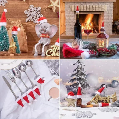 Red Velvet Mini Santa Hats for Crafts & Décor by HitMyNeed