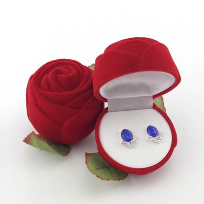 Red Velvet Rose Ring Box Jewelry Holder by HitMyNeed