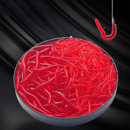 Red Worm Soft Fishing Lures 3.5cm (100pcs) by HitMyNeed