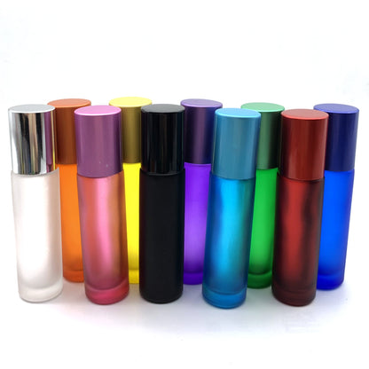 Refillable Travel Rollerball Perfume Bottle 1pcs-10ml frosted-mixrandom by HitMyNeed