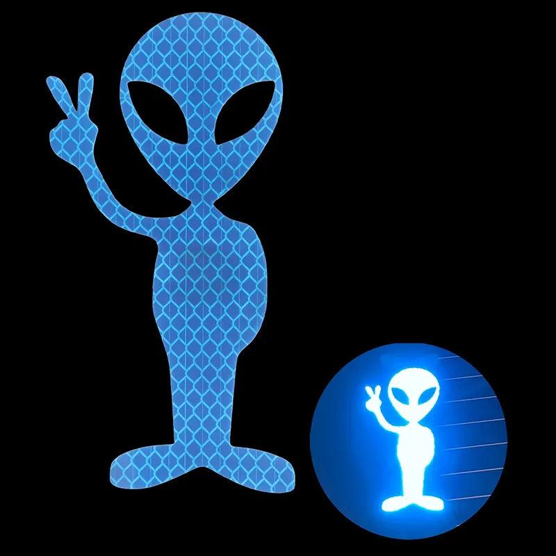 Reflective Alien Peace Car Sticker 15 x 9 cm by HitMyNeed