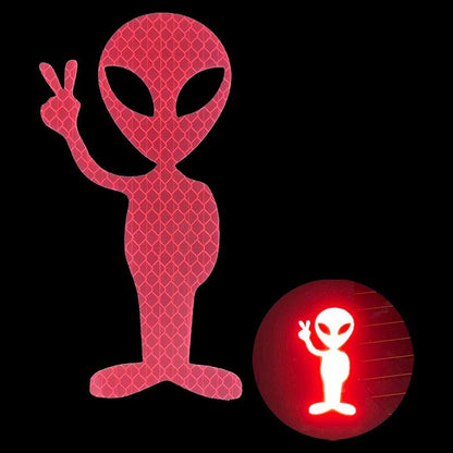 Reflective Alien Peace Car Sticker 15 x 9 cm red by HitMyNeed