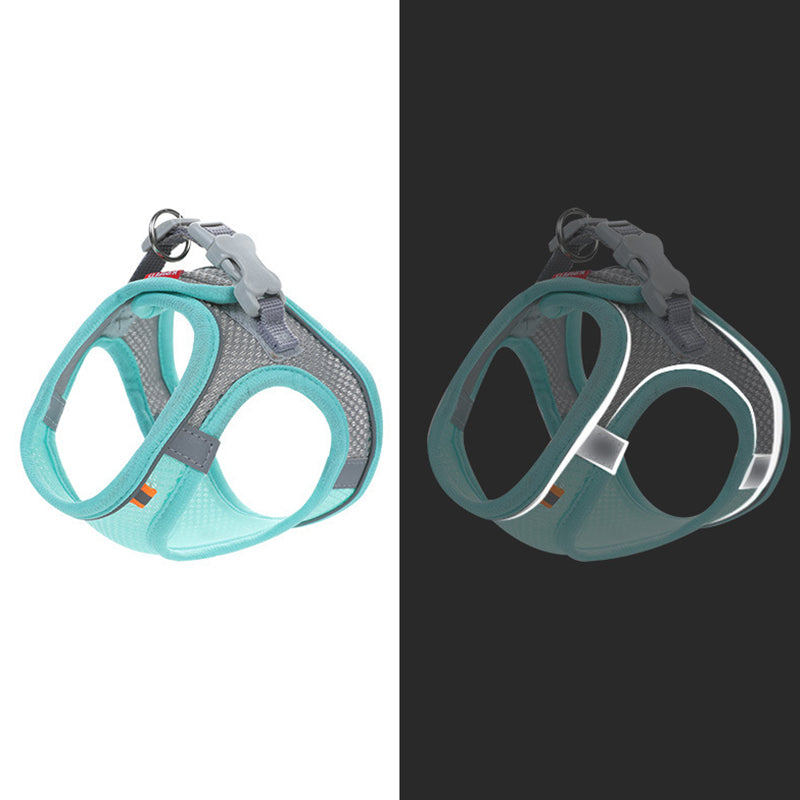 Reflective Breathable Harness Vest with Leash for Small Pets mint-green l-7-11kg by HitMyNeed