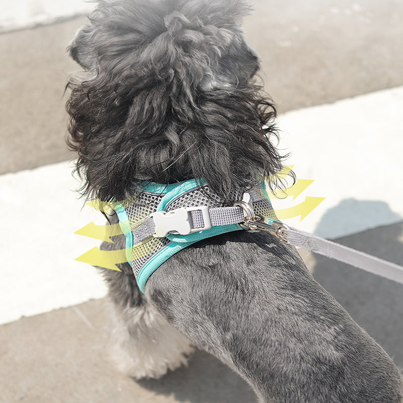 Reflective Breathable Harness Vest with Leash for Small Pets mint-green m-4-7kg by HitMyNeed