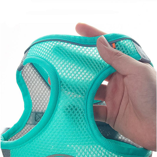 Reflective Breathable Harness Vest with Leash for Small Pets mint-green xxs-0-5-1-5kg by HitMyNeed