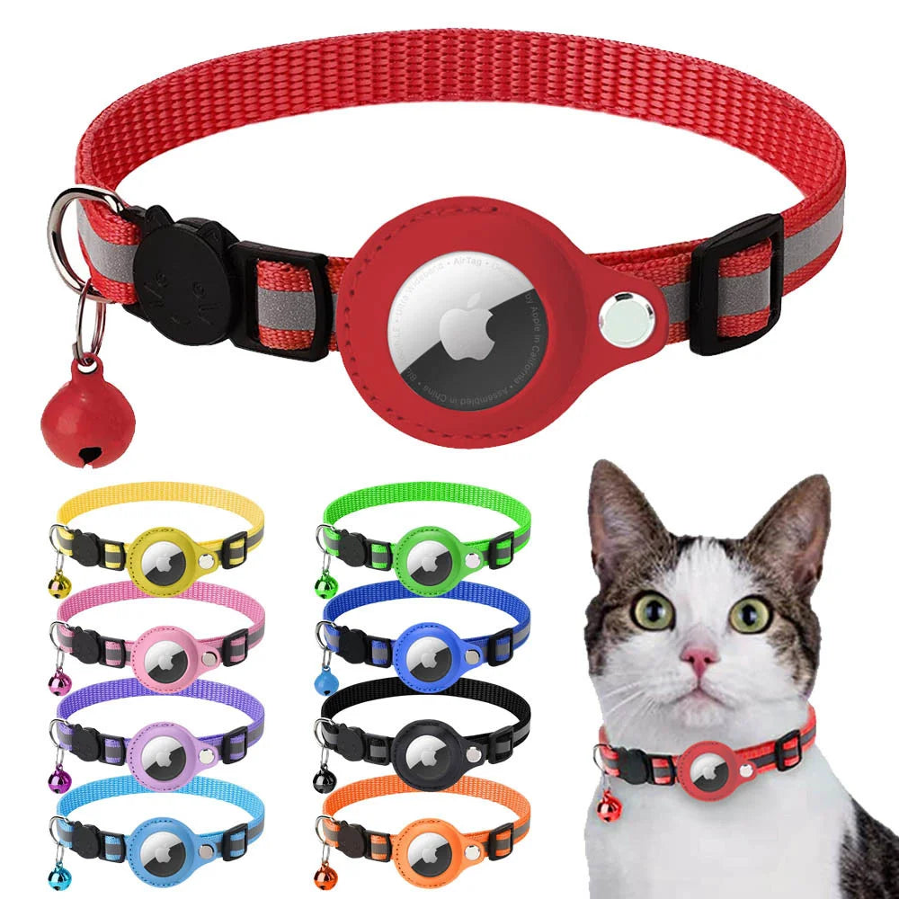 Reflective Cat & Dog Collar with AirTag Holder by HitMyNeed