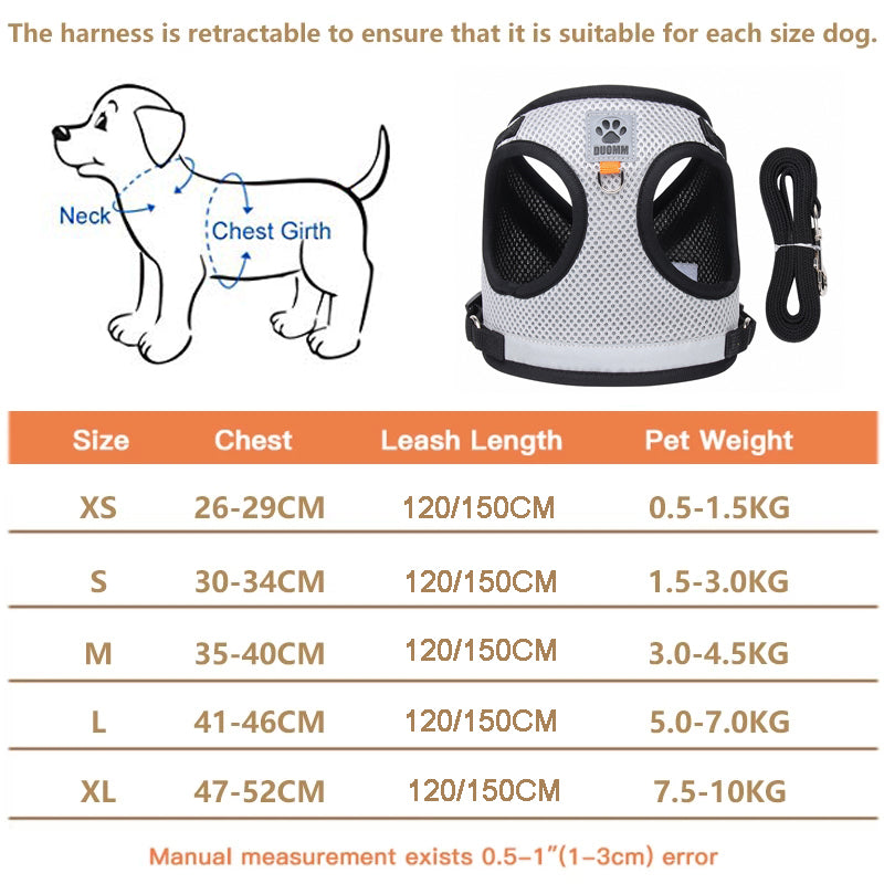 Reflective Dog Harness and Leash Set for Small Pets by HitMyNeed