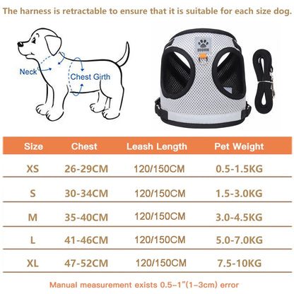 Reflective Dog Harness and Leash Set for Small Pets by HitMyNeed