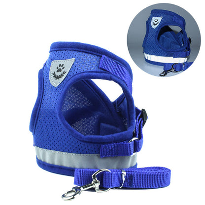 Reflective Dog Harness and Leash Set for Small Pets blue xl by HitMyNeed