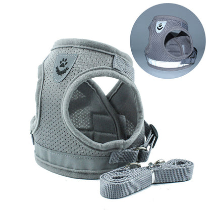 Reflective Dog Harness and Leash Set for Small Pets grey xl by HitMyNeed