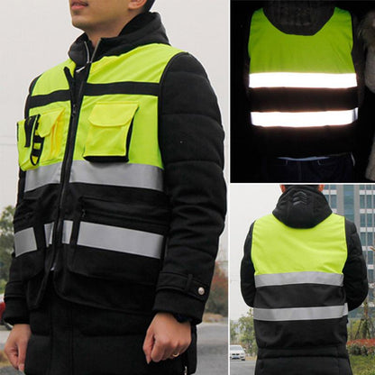 Reflective Safety Vest with Pockets and Zipper by HitMyNeed