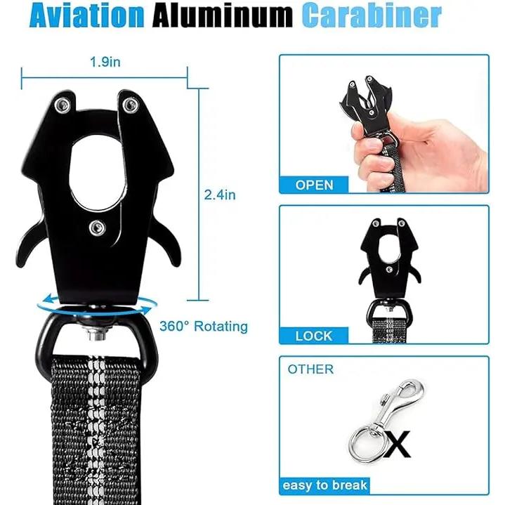 Reflective Shock-Absorbing Tactical Dog Leash with Seatbelt by HitMyNeed