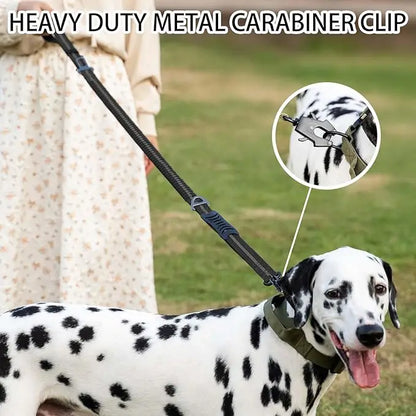 Reflective Shock-Absorbing Tactical Dog Leash with Seatbelt by HitMyNeed