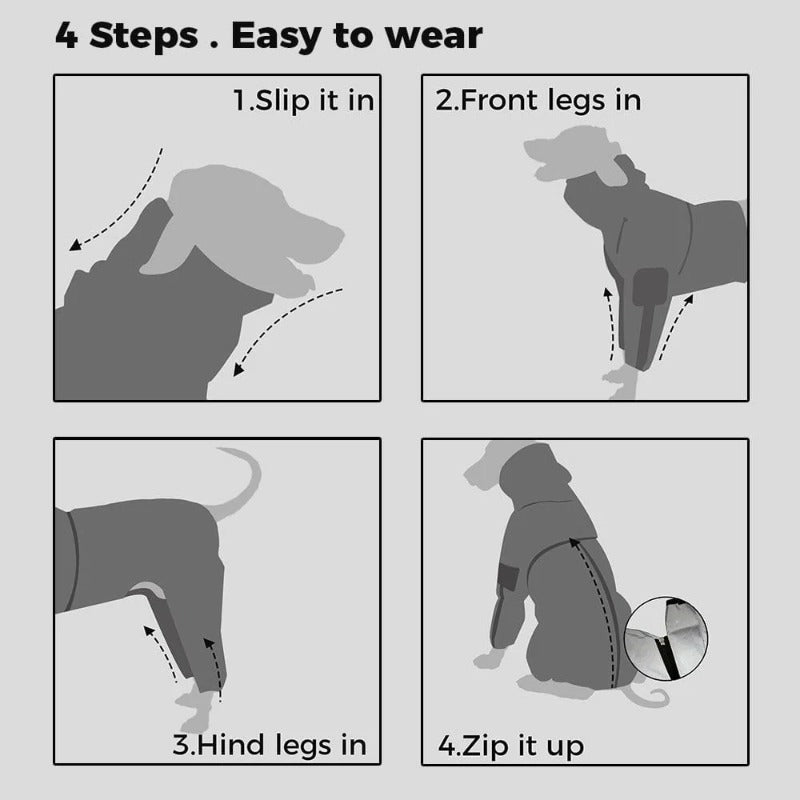 Reflective Waterproof Dog Jumpsuit Raincoat xs by HitMyNeed