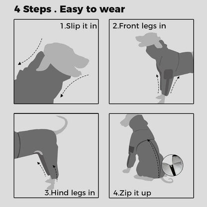 Reflective Waterproof Dog Jumpsuit Raincoat xs by HitMyNeed