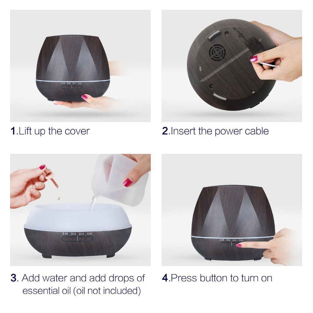 Remote Control Wood Grain Steam Humidifier Diffuser by HitMyNeed