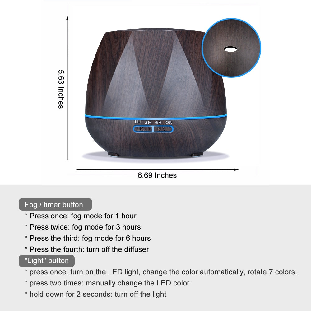 Remote Control Wood Grain Steam Humidifier Diffuser by HitMyNeed