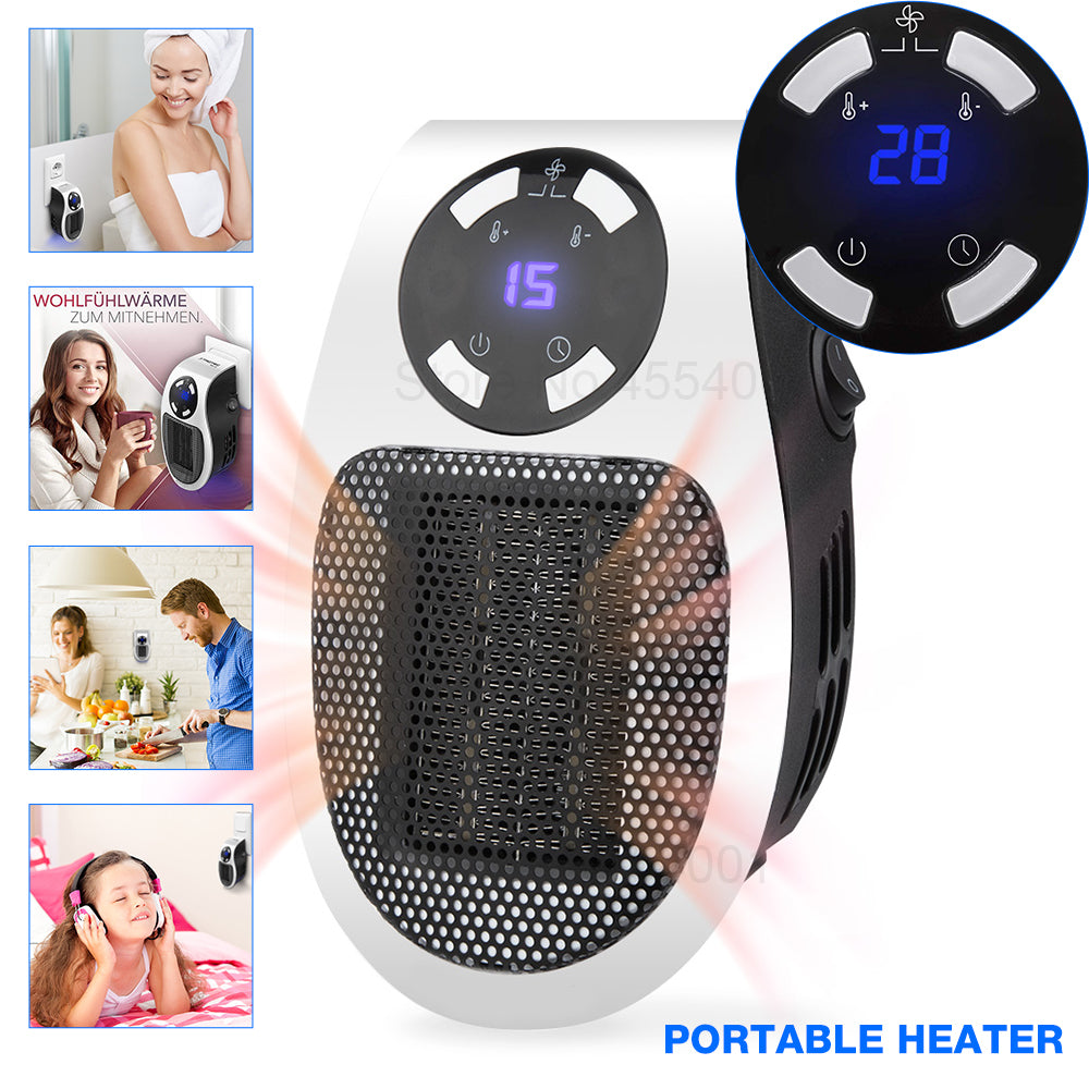 Remote Controlled Plug-In Fan Heater 500W by HitMyNeed