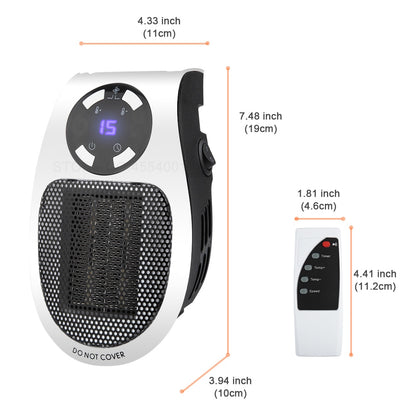 Remote Controlled Plug-In Fan Heater 500W by HitMyNeed
