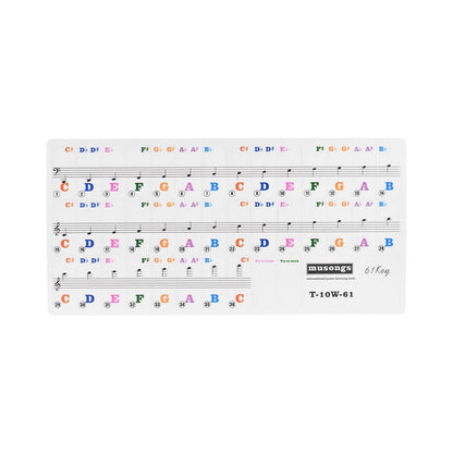 Removable Piano Key Stickers for 61-Key Keyboards by HitMyNeed