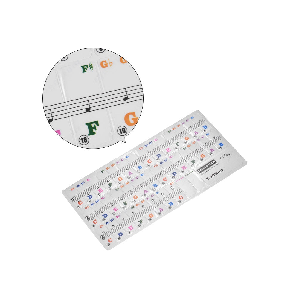 Removable Piano Key Stickers for 61-Key Keyboards by HitMyNeed