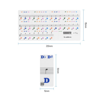 Removable Piano Key Stickers for 61-Key Keyboards by HitMyNeed