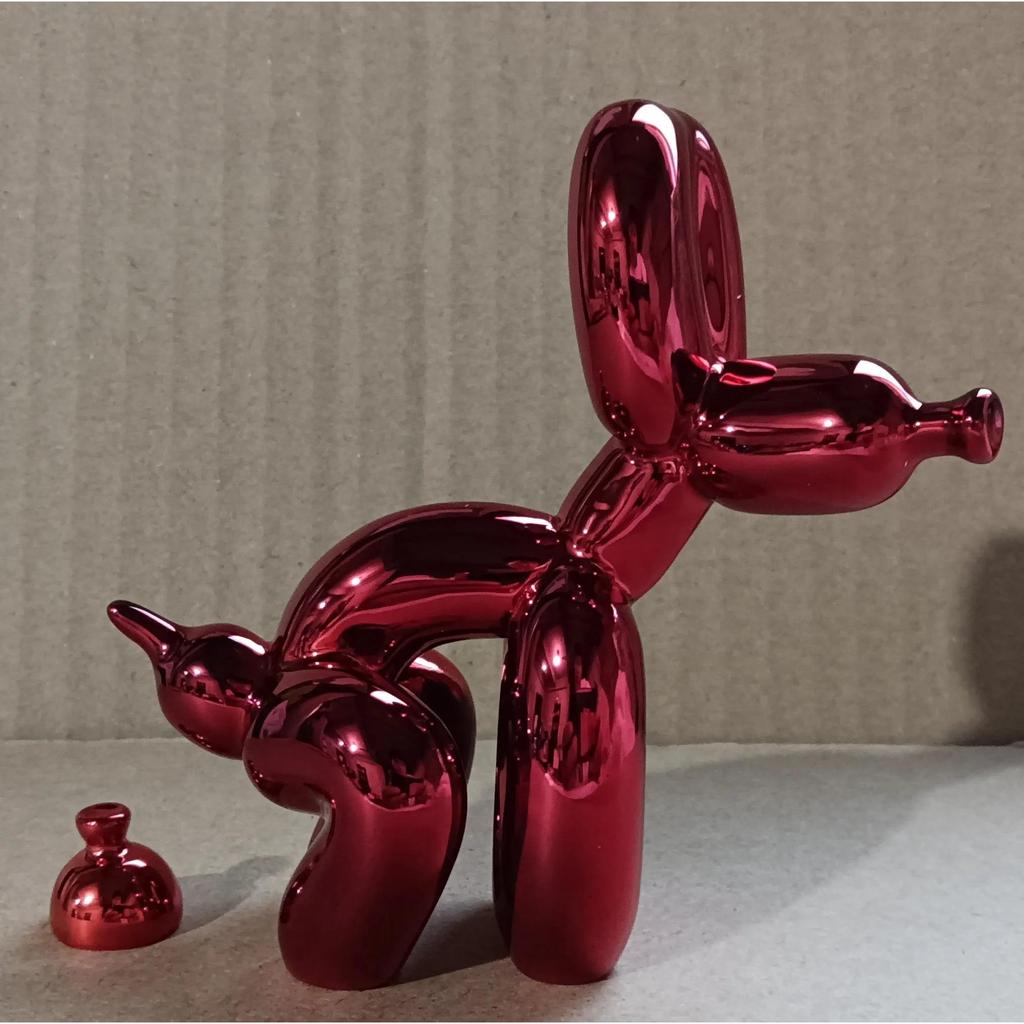 Resin Balloon Dog Poop Sculpture Modern Home Decor burgundy 10cm-10cm-4cm by HitMyNeed
