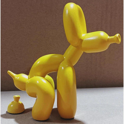 Resin Balloon Dog Poop Sculpture Modern Home Decor yellow 10cm-10cm-4cm by HitMyNeed